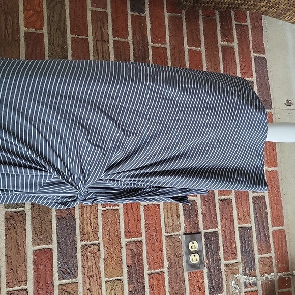 Vince Side Tie Striped Cotton Dress Gray Size Large - Picture 4 of 10